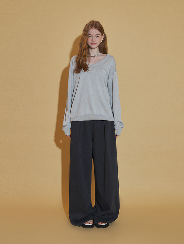 [3rd 재입고] CLASSIC V NECK KNIT (MINT GREY)